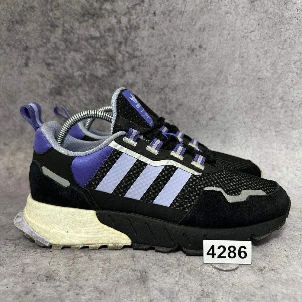 Adidas ZX 1K Boost Women 8.5 Black Violet Tone H00443 Athletic Running Sneakers